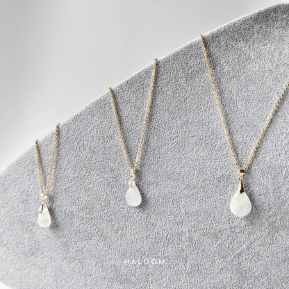 Rainbow moonstone teardrop necklace