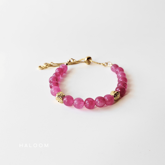 Pink tourmaline 6 mm bracelet