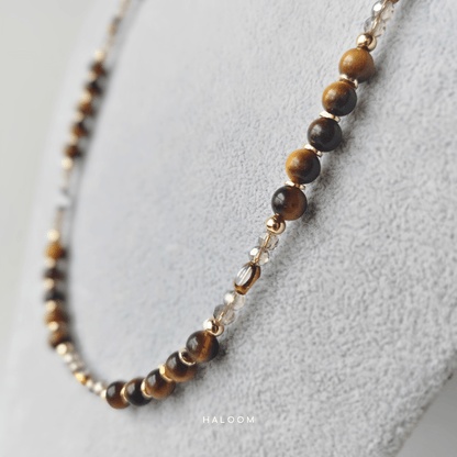 Rantaian Teguh - Tiger's Eye and Crystal Necklace and Glasses Chain (3-in-1)
