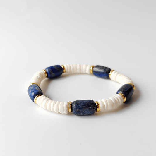 Clarity and vitality lapis lazuli bracelet