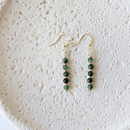 Moss agate jewellery set – bracelet and earrings