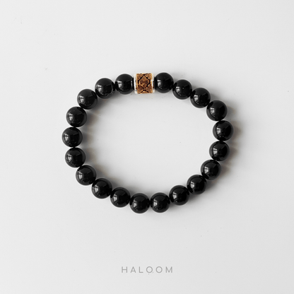Black tourmaline bracelet for men 10mm