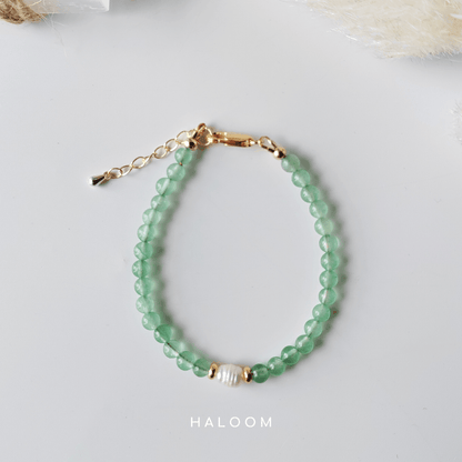 Green Aventurine & Freshwater Pearl Bracelet
