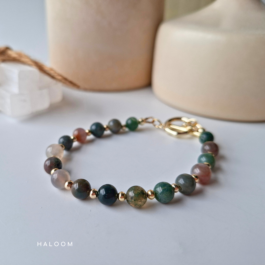 Indian Agate Bracelet for Stability, Strength & Protection