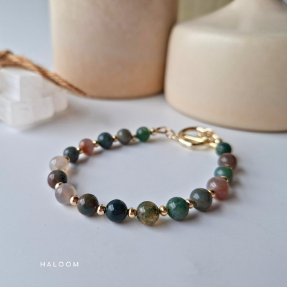 Indian Agate Bracelet for Stability, Strength & Protection