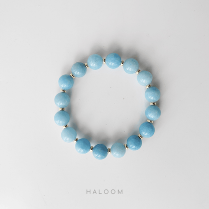 10mm aquamarine bracelet top view