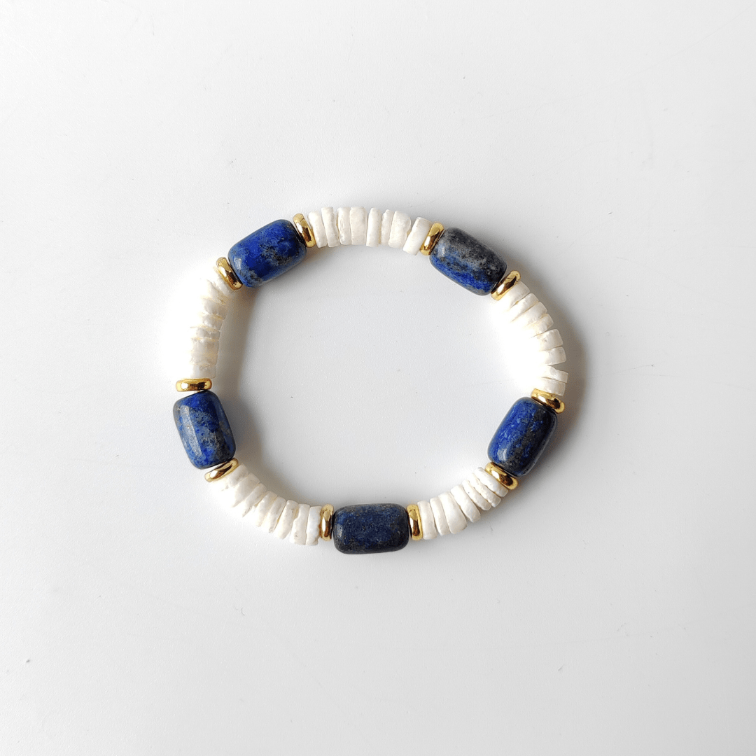 Clarity and vitality lapis lazuli bracelet