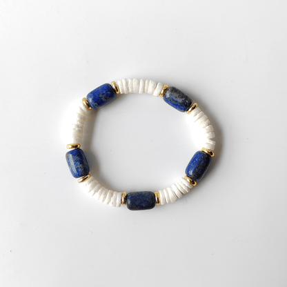 Clarity and vitality lapis lazuli bracelet