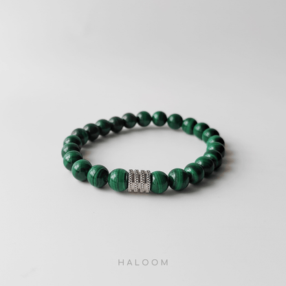 Malachite bracelet for men (8mm).