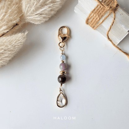 Peace Intention Charm Drop | Amethyst, Lepidolite & Aquamarine