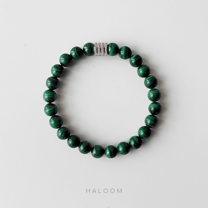 Malachite bracelet for men (8mm).