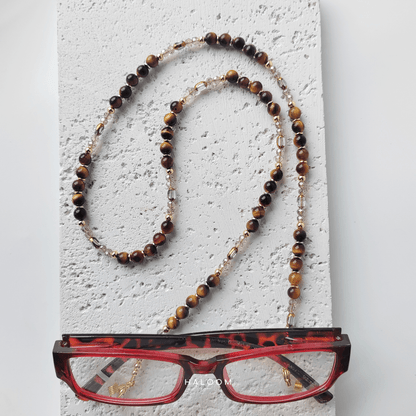 Rantaian Teguh - Tiger's Eye and Crystal Necklace and Glasses Chain (3-in-1)