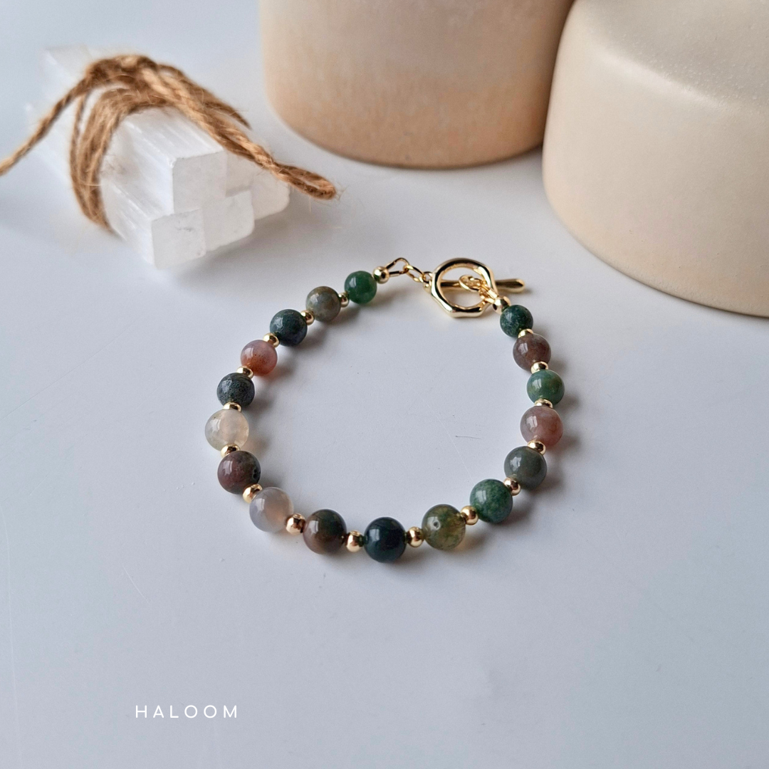 Indian Agate Bracelet for Stability, Strength & Protection.