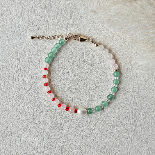 Lucky in Love | Green aventurine + rose quartz bracelet
