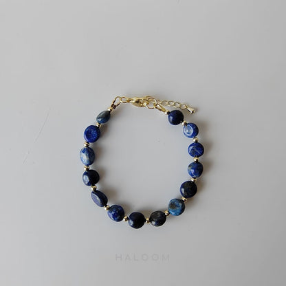 Wisdom & Expression lapis lazuli bracelet (~8mm).