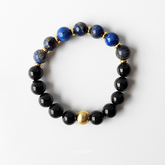 Clear Boundaries Bracelet (Black Tourmaline + Lapis Lazuli)