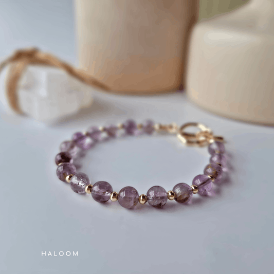 Purple Phantom Quartz Bracelet for Growth, Clarity & New Beginnings