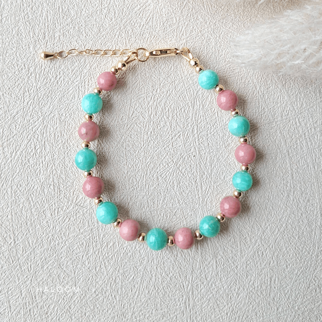 Heart & Truth | Amazonite and Rhodochrosite bracelet