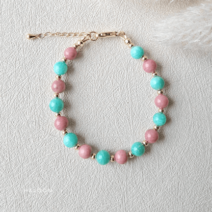 Heart & Truth | Amazonite and Rhodochrosite bracelet