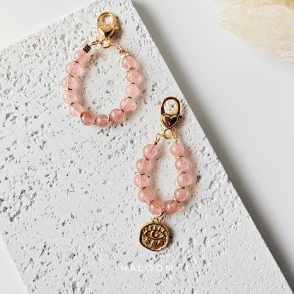 Strawberry Quartz intention charm – for joy and emotional renewal