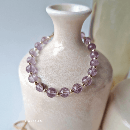 Purple Phantom Quartz Bracelet for Growth, Clarity & New Beginnings