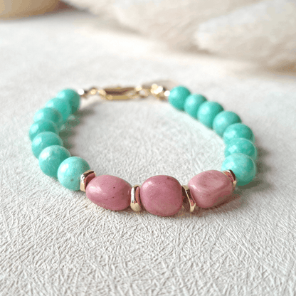 Speak from the Heart | Amazonite and Rhodochrosite bracelet