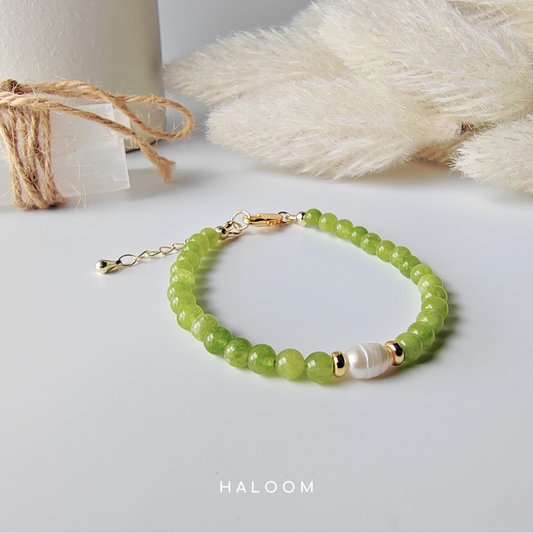Peridot & Freshwater Pearl Bracelet