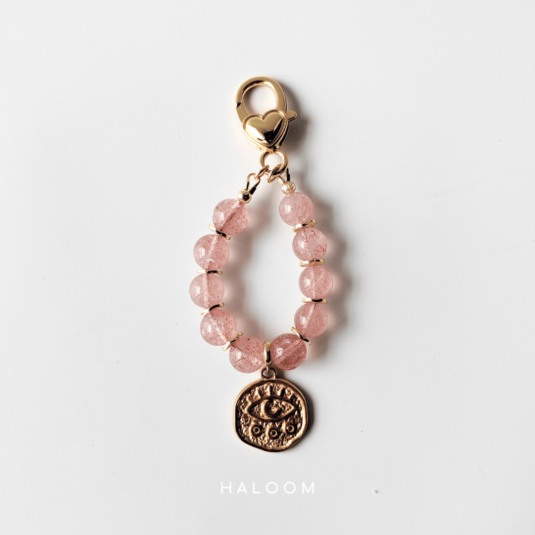 Strawberry Quartz intention charm – for joy and emotional renewal