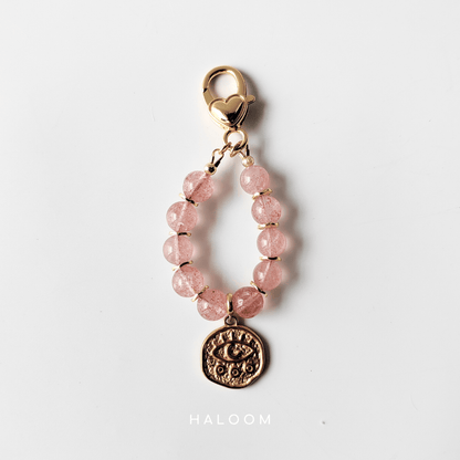 Strawberry Quartz intention charm – for joy and emotional renewal