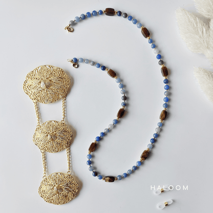 Rantaian Tenang - Blue Aventurine Necklace and Glasses Chain