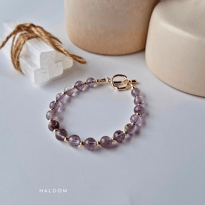 Purple Phantom Quartz Bracelet for Growth, Clarity & New Beginnings