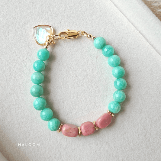 Speak from the Heart | Amazonite and Rhodochrosite bracelet