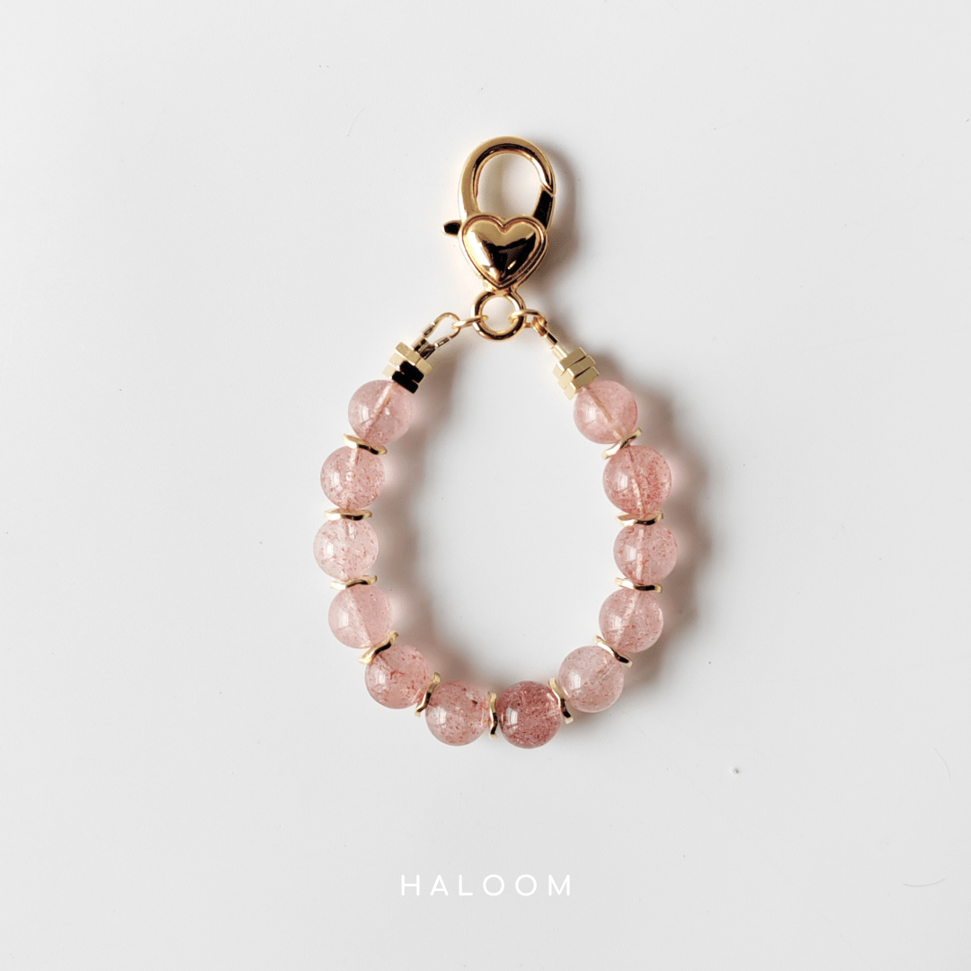 Strawberry Quartz intention charm – for joy and emotional renewal