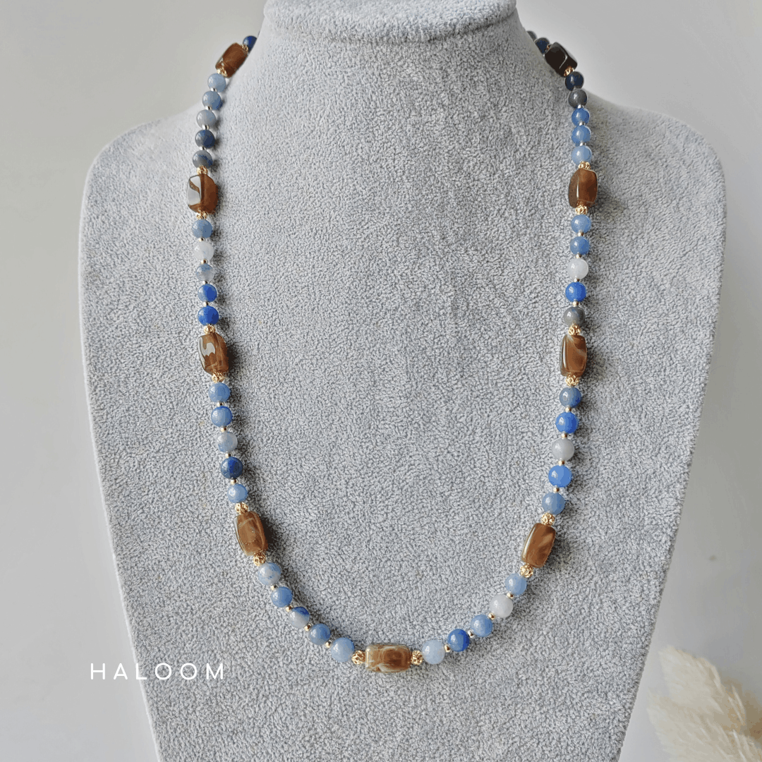Rantaian Tenang - Blue Aventurine Necklace and Glasses Chain