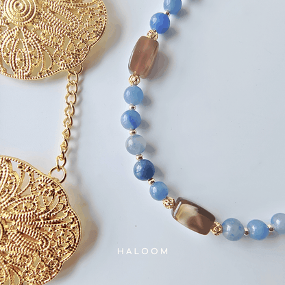 Rantaian Tenang - Blue Aventurine Necklace and Glasses Chain