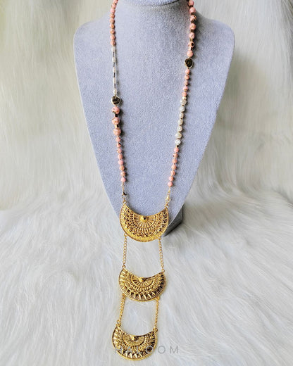 Rantaian Kasih - Pink Shell necklace and glasses chain.