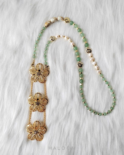 Rantaian Harmoni - Green Aventurine necklace and glasses chain