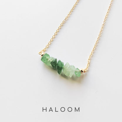 Green aventurine chip necklace.
