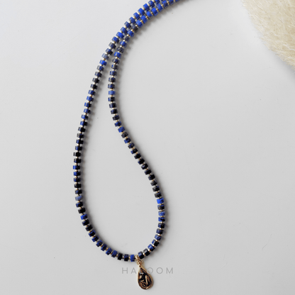 Lapis lazuli rondelle necklace.