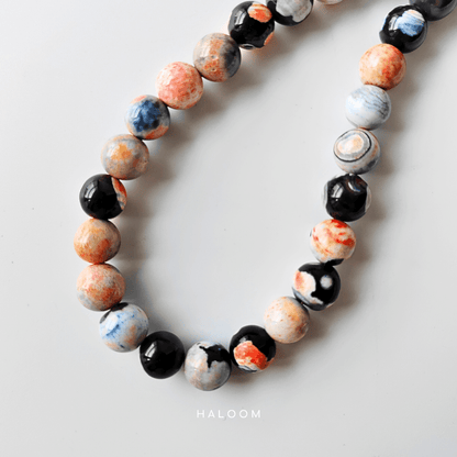 Stability flame agate necklace.