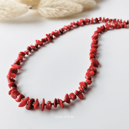 Confidence red coral necklace