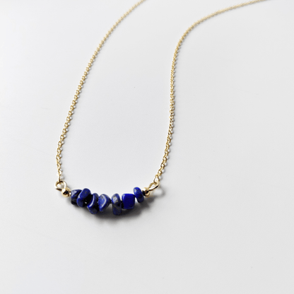 Focus lapis lazuli necklace.