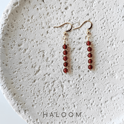 4mm carnelian bracelet with matching earrings