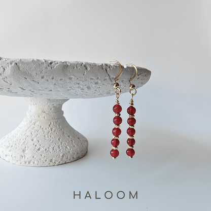4mm carnelian bracelet with matching earrings