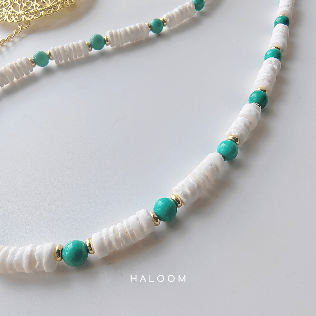 Rantaian Samudra - Coral and Turquoise Necklace and Glasses Chain