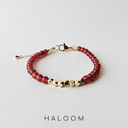 4mm carnelian bracelet with matching earrings