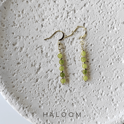 Peridot bar earrings