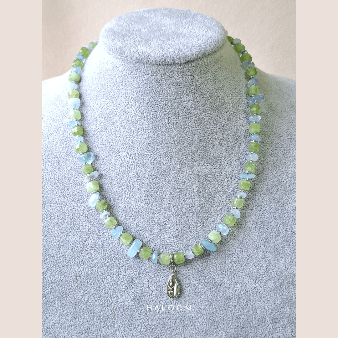 High-Vibe Abundance | Peridot & Aquamarine Bracelet & Necklace