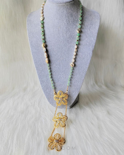 Rantaian Harmoni - Green Aventurine necklace and glasses chain