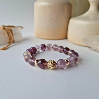 Phantom Within | Purple Phantom Quartz Crystal Bracelet